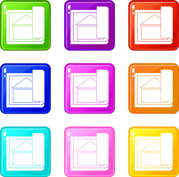 建筑平面图图标9集图片下载