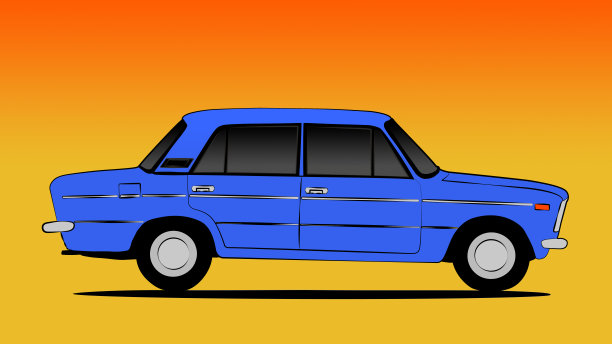 矢量插图。侧视图。“拉达”vaz - 2106汽车。图片下载