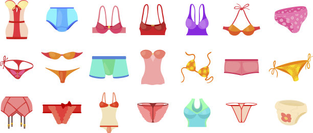 内衣图标设置卡通风格图片下载
