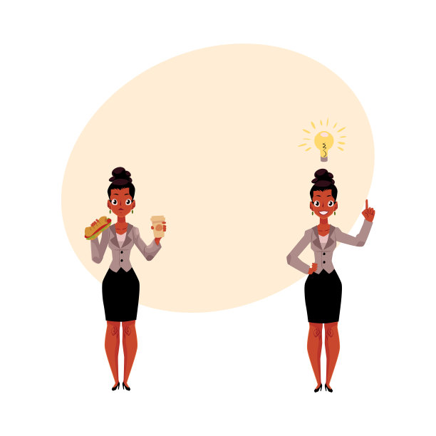 非裔美国女商人吃饭图片下载