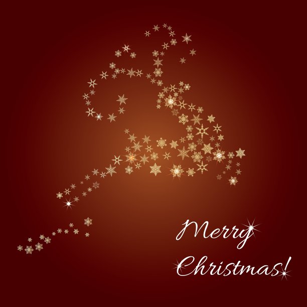 雪花做的鹿，圣诞快乐图片下载