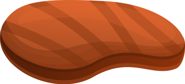 烤牛排图标卡通风格图片下载