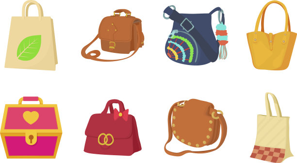 包图标设置卡通风格图片下载