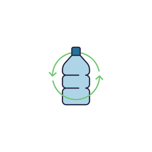 回收塑料瓶矢量图标符号孤立在白色背景图片下载