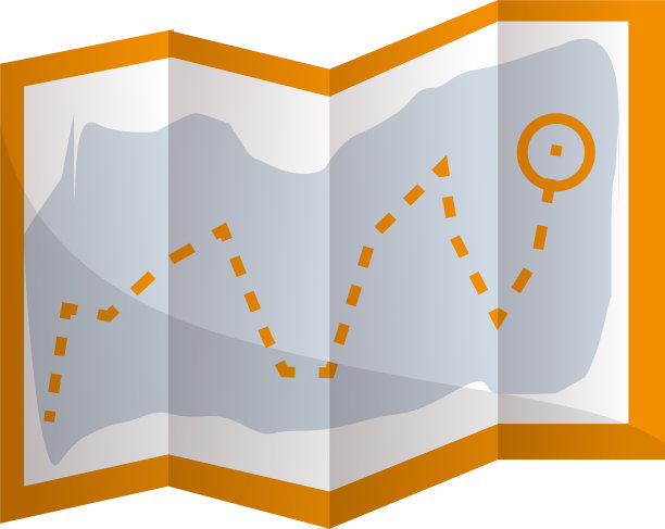 徒步地图图标卡通风格图片下载