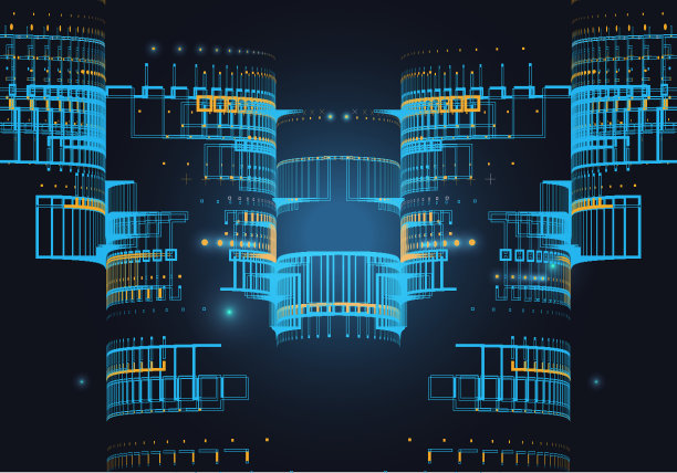 金融区是现代城市夜景的背景图片下载