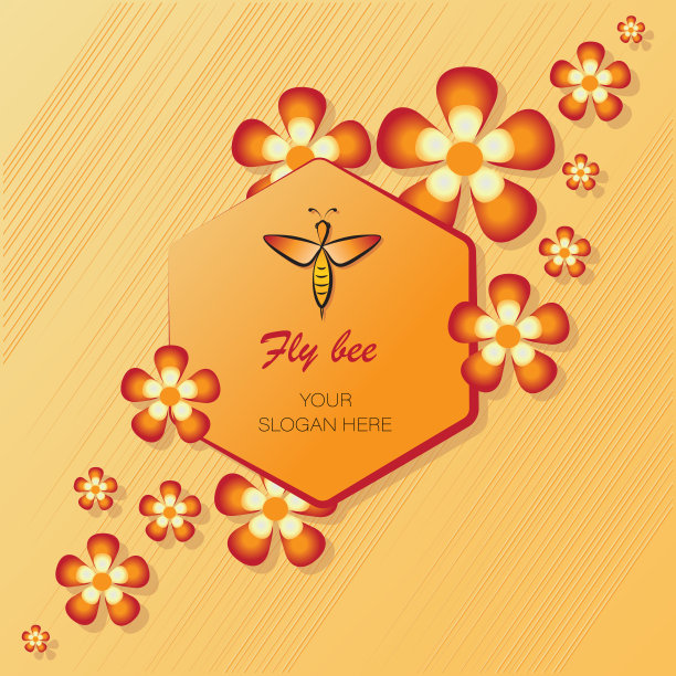 会飞的蜜蜂，花朵，蜂巢。概念标志,标签。线性蜜蜂图标。蜜蜂在花丛中飞舞。昆虫。图片下载