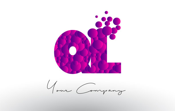 Ql ql点字母标志与紫色气泡图片下载