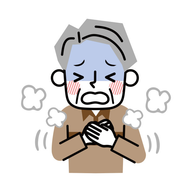 呼吸困难的人的图解。图片下载