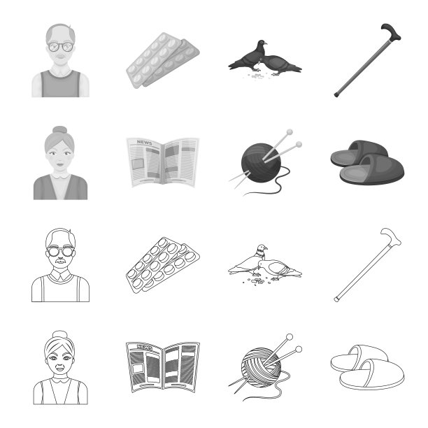 一位老妇人正在织报纸图片下载