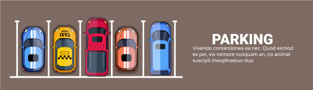 俯视图的城市停车场设置图片下载