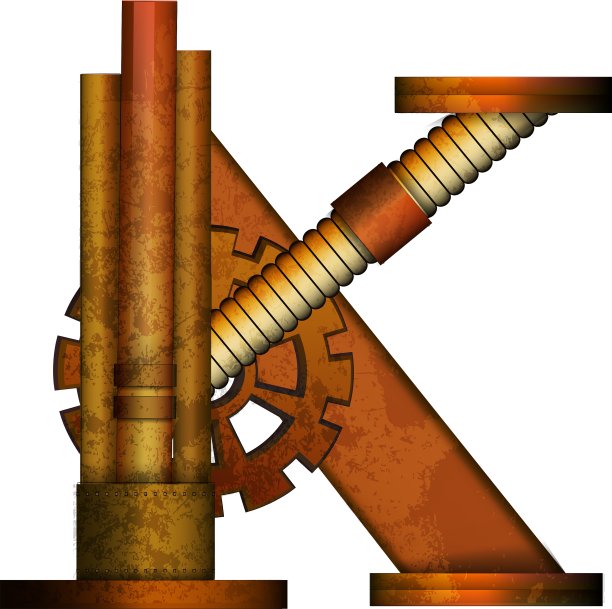 蒸汽朋克字母孤立在白色图片下载