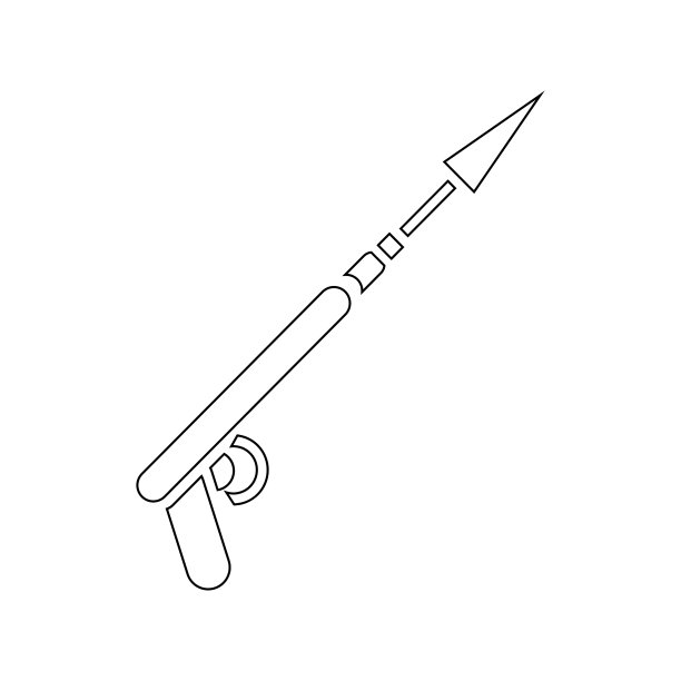 水下矛枪图标轮廓风格图片下载