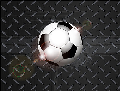 足球垃圾在黑色金属板上图片下载