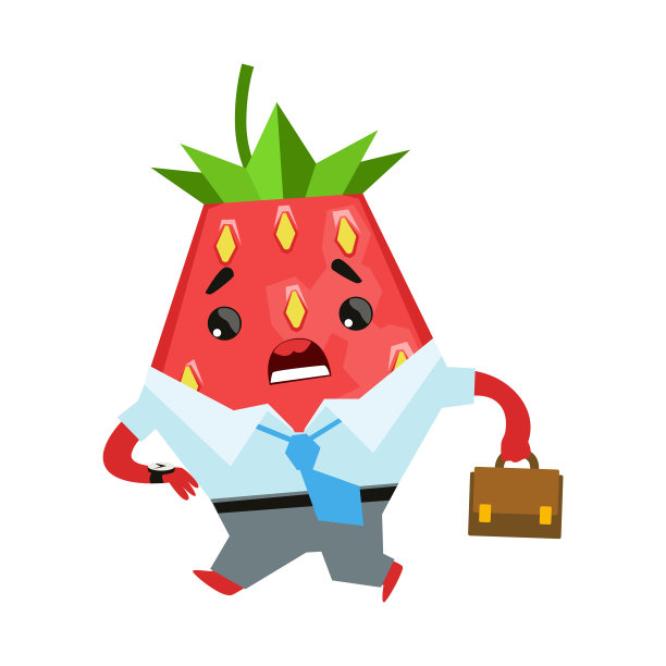 草莓商人与公文包可爱图片下载