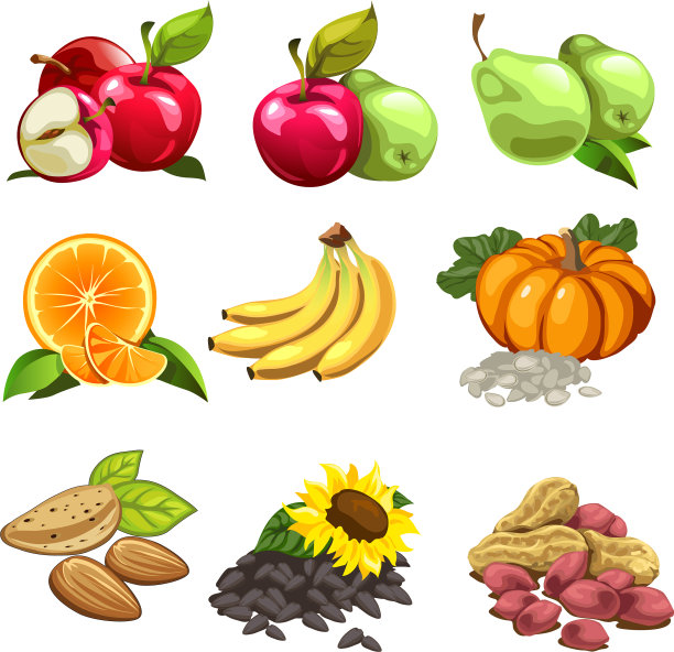 水果，蔬菜，坚果，葵花籽图片下载