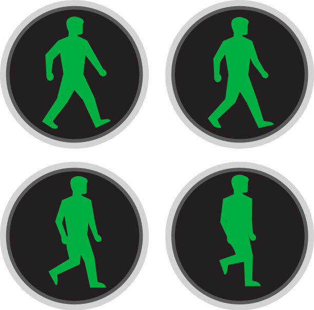 交通灯人行走循环序列图片下载