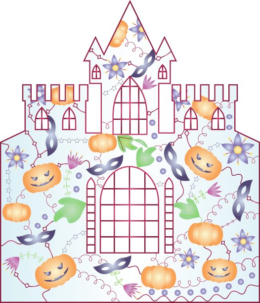 万圣节城堡梯度图片下载