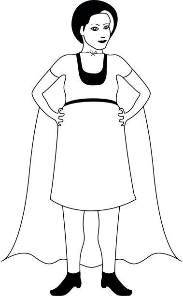女超人卡通人物素描图片下载