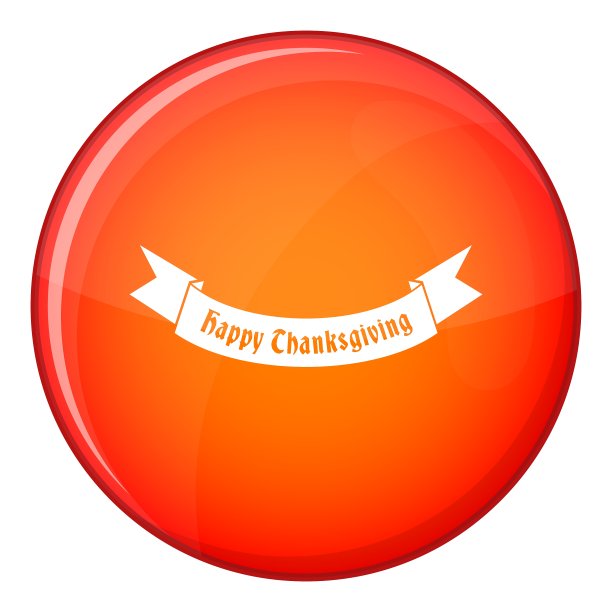 感恩节快乐丝带图标扁平化风格图片下载