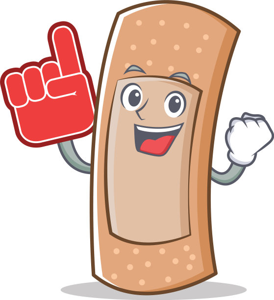 泡沫手指创可贴人物卡通图片下载