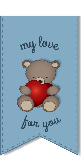 带着大大的心形标签的泰迪熊图片下载