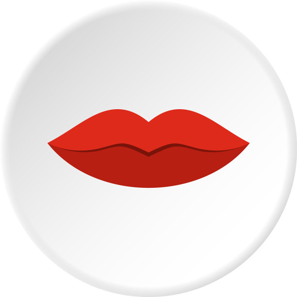 红色的女性嘴唇图标圆图片下载