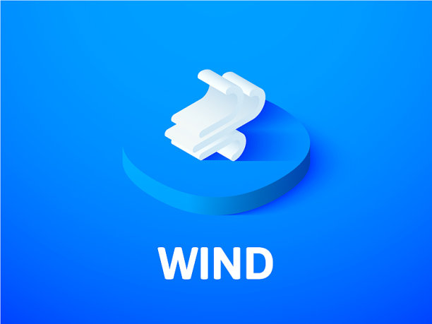 风等距图标孤立的颜色背景图片下载