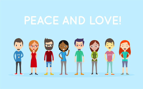 和平爱群人多元多元图片下载