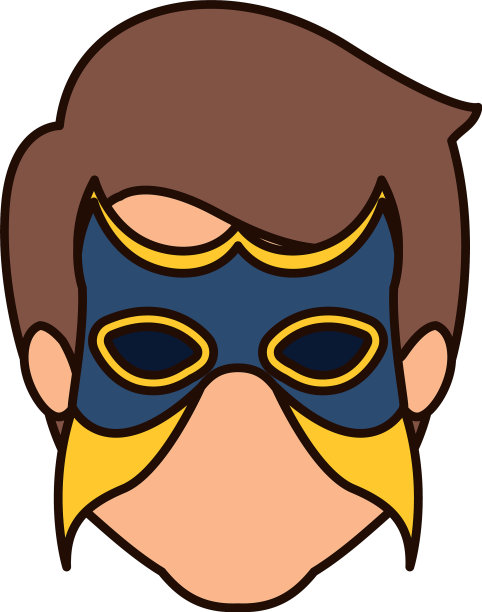 彩色剪影与无脸超人图片下载