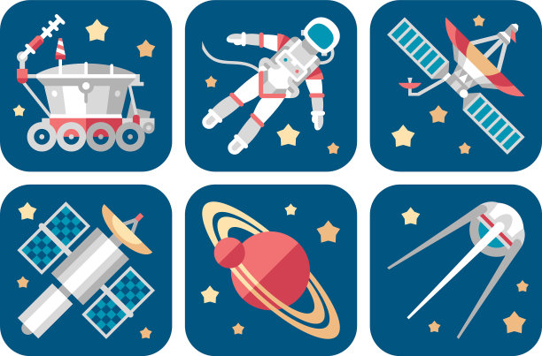 人造卫星土星太空主题图标图片下载