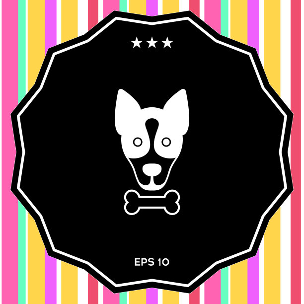 狗与骨标志标志保护标志图标图片下载