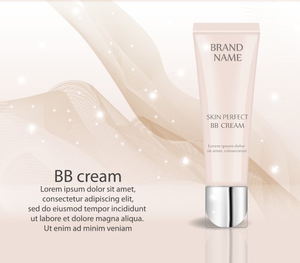 逼真的BB霜粉底设计模板图片下载