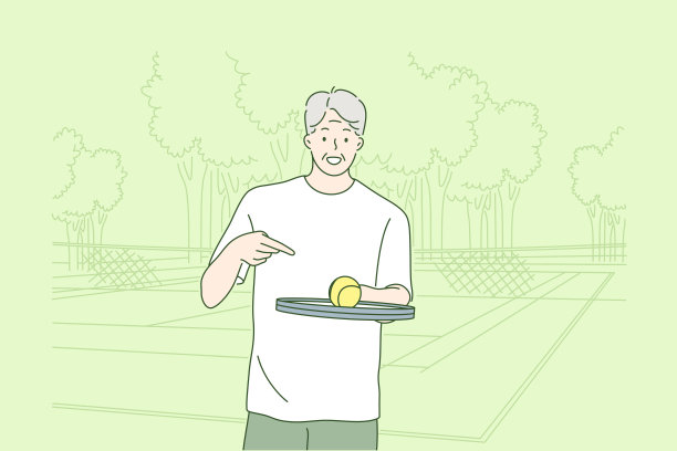 老人打网球的概念。图片下载