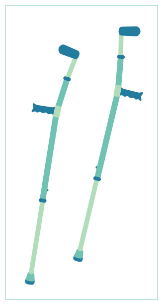 矢量平面插图与肘拐。金属伸缩拐杖图标。为您的网站，徽标，应用程序，UI。孤立的图片下载