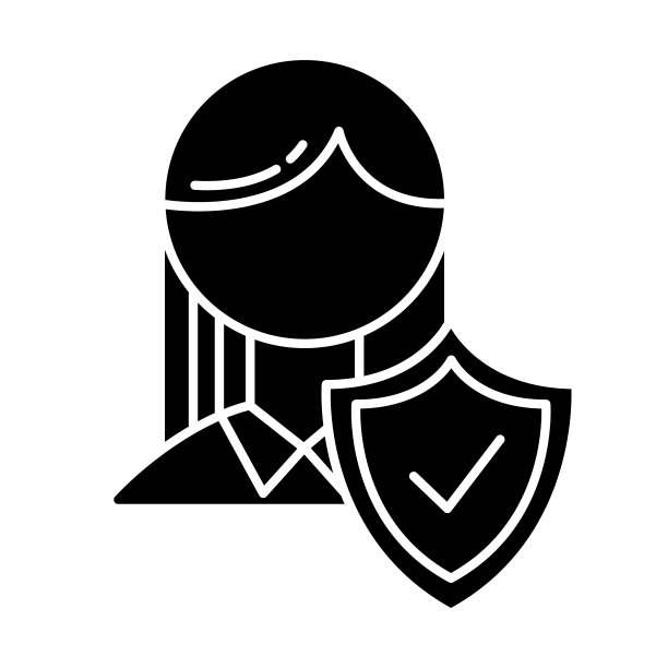 保险业字形图标。生命和健康保护。安全保障。医疗保证。风险和危险监管。轮廓的象征。负空间。向量孤立的插图图片下载