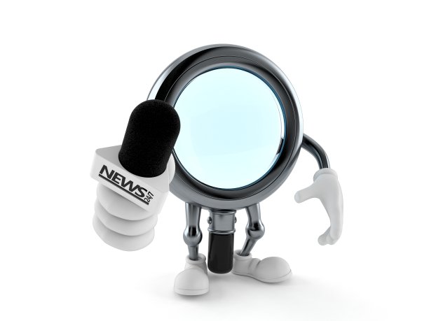 放大镜人物拿着面试麦克风图片下载