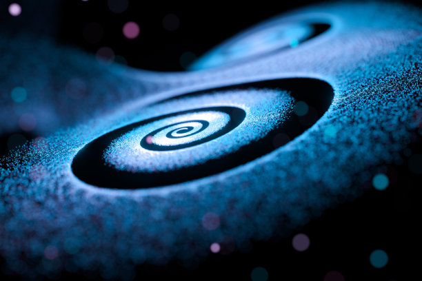 蓝色发光粒子，抽象背景，3d渲染。图片下载