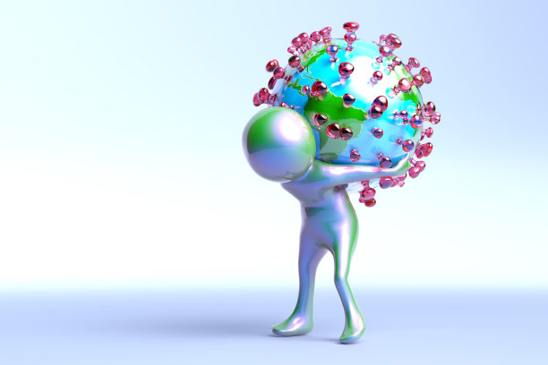 新型冠状病毒sars-cov-2 3D艺术插画图片下载