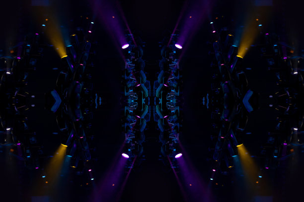 抽象纹理背景设计。舞台灯光和舞台上的烟雾，灯光和聚光灯。图片下载