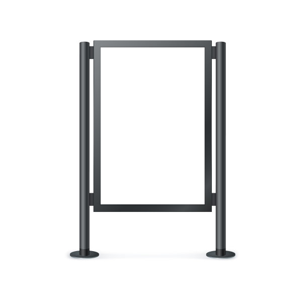 街边的广告摊位做广告。模型广告牌。矢量插图。图片下载