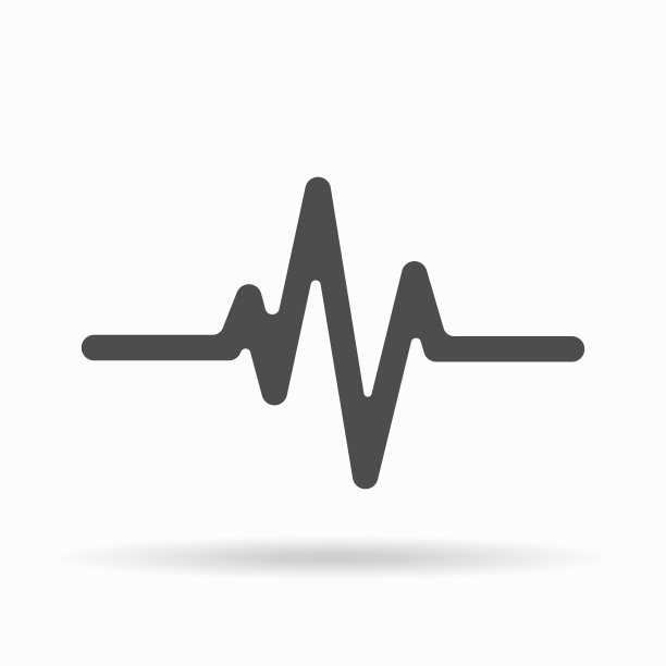 心脏跳动监测仪脉搏线艺术矢量图标图片下载