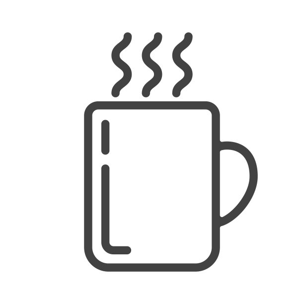 咖啡或茶杯的轮廓图标。图片下载