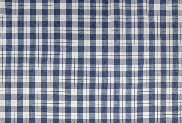 有蓝白格子的纹理织物图片下载