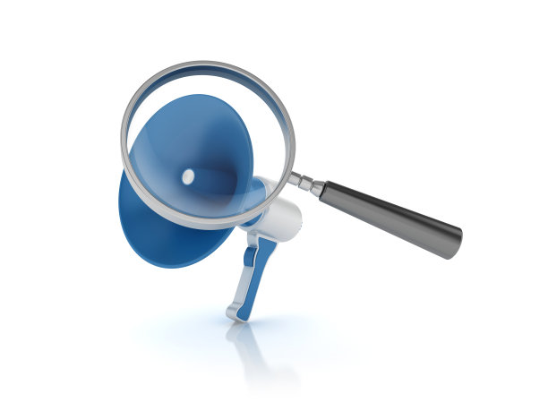 放大镜与扩音器- 3D渲染图片下载