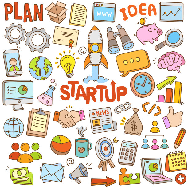 手绘卡通设置在涂鸦的颜色-启动图片下载