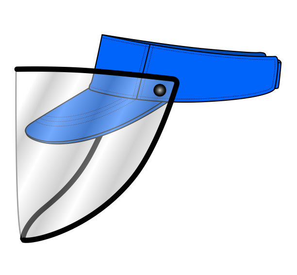 太阳遮阳帽帽矢量与塑料透明面盾模板。图片下载