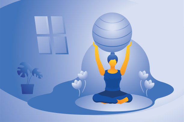 在家玩瑜伽球图片下载