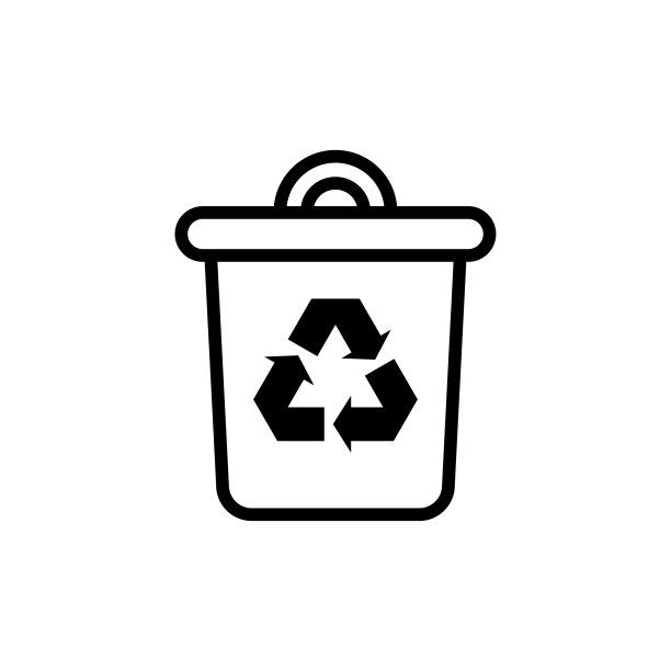 垃圾桶图标平面矢量模板设计流行图片下载