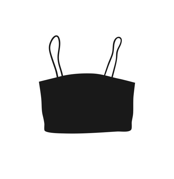 手绘时装插画季穿。创意水墨艺术作品夏装元素。实际矢量绘制作物顶部。在白色背景上孤立的黑色轮廓物体图片下载